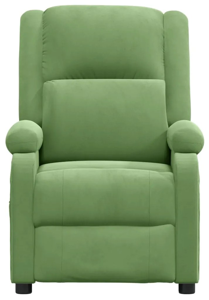 Fotoliu rabatabil electric, verde deschis, catifea