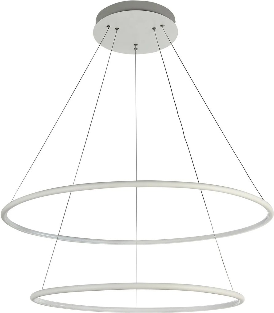 Corp de iluminat 2 cercuri albe din metal cu LED integrat Nola 2