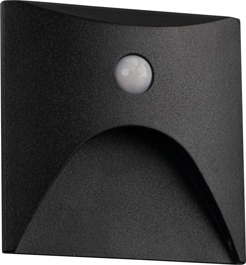 Kanlux 39130 - Corp de iluminat LED pentru trepte EXIN cu senzor, 2,5W/230V, 3000K, IP65, negru, pătrat