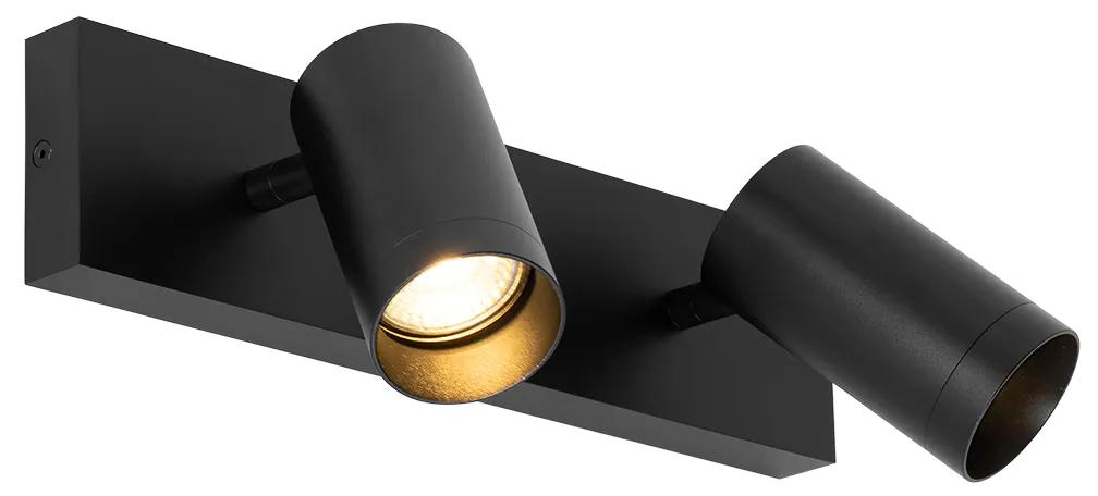 Spot de tavan modern negru reglabil 2 lumini - Jeana Luxe