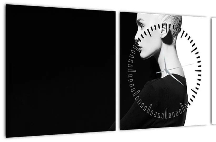 Tablou - O femeie à la yin și yang (cu ceas) (90x30 cm)