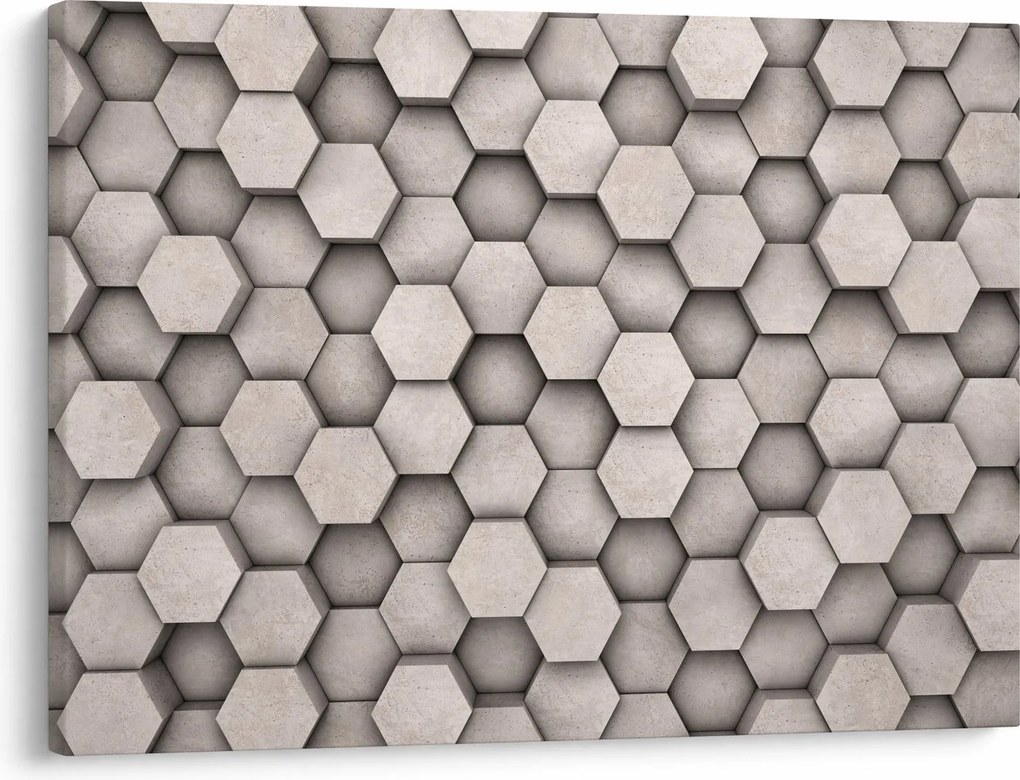 Tablou - Hexagoane design beton (70x50 cm)