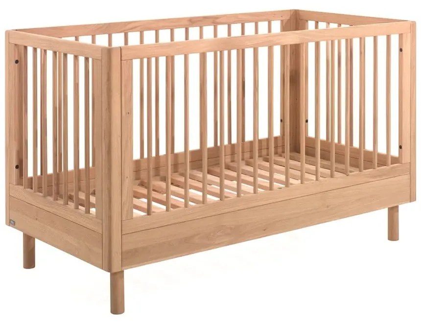 Pătuț în culoare naturală din lemn de stejar 70x140 cm Forrest – Vipack