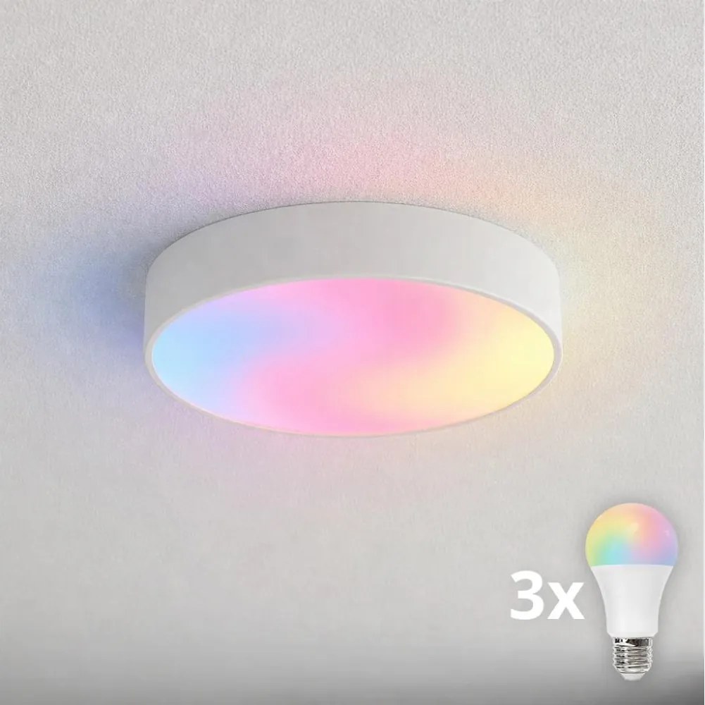 BRILAGI - Plafonieră LED RGBW reglabilă pentru baie CLARE 3xE27/12W/230V IP54 alb