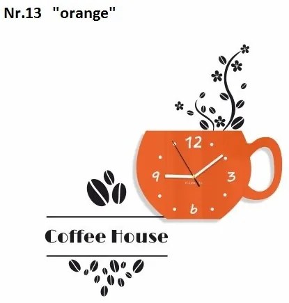 Ceas decorativ Coffee House pentru bucătărie Negru