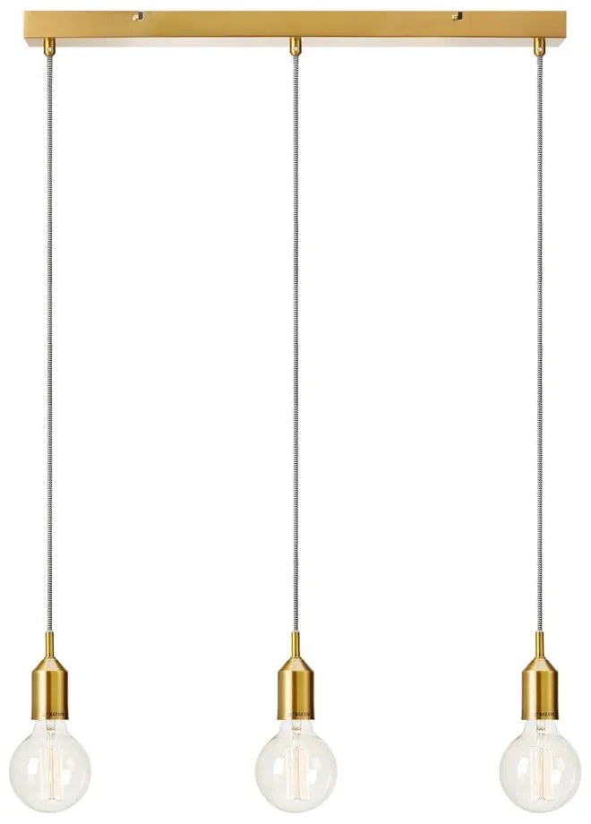 Pendul cu 3 becuri Markslöjd Straight Bronx, auriu