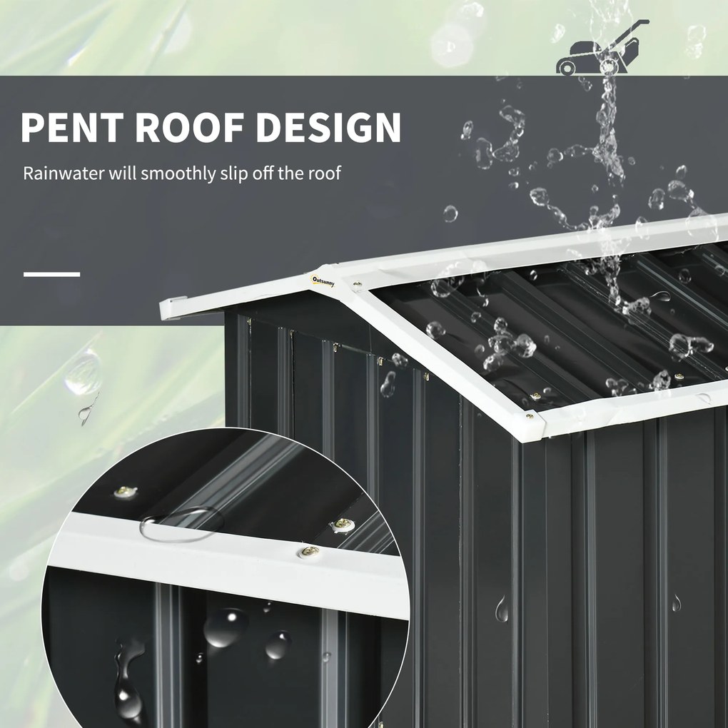 Outsunny Adăpost pentru mașina de tuns iarba robotică, garaj pentru robot, shed din oțel gri | Aosom Romania