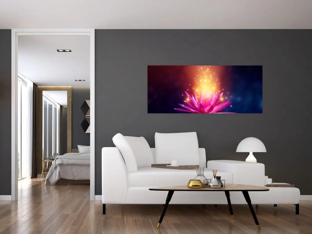 Tablou cu lotus pe apă (120x50 cm)