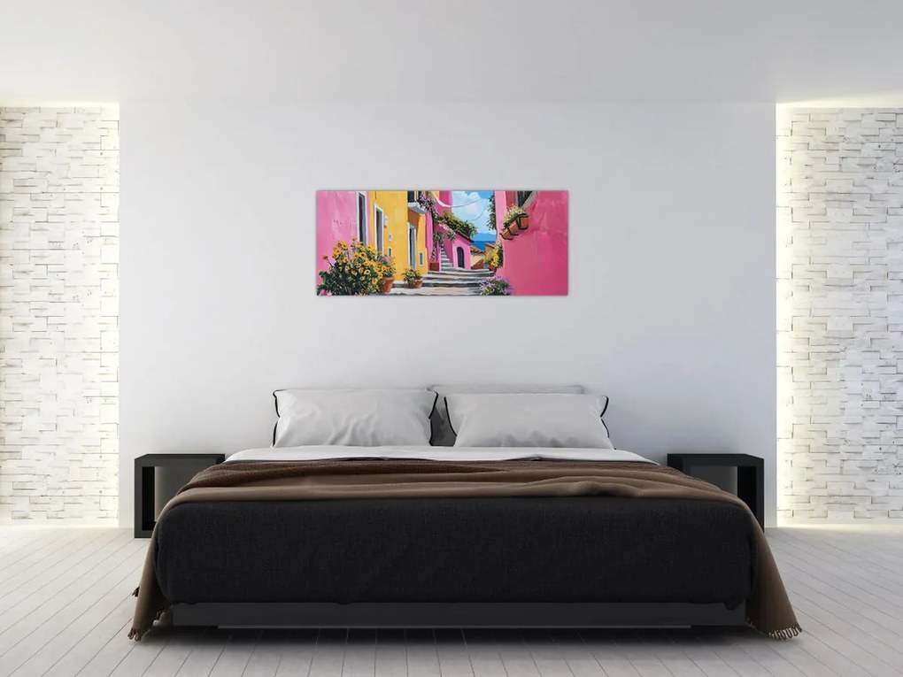 Tablou - Alee roz (120x50 cm)