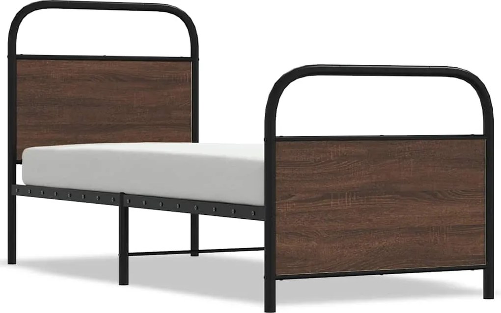 vidaXL Cadru pat fără saltea, stejar maro 75x190 cm lemn prelucrat