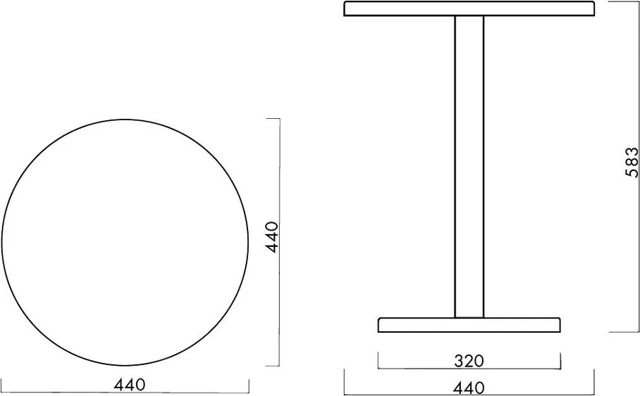 Măsuță auxiliară rotundă ø 44 cm Odo – noo.ma
