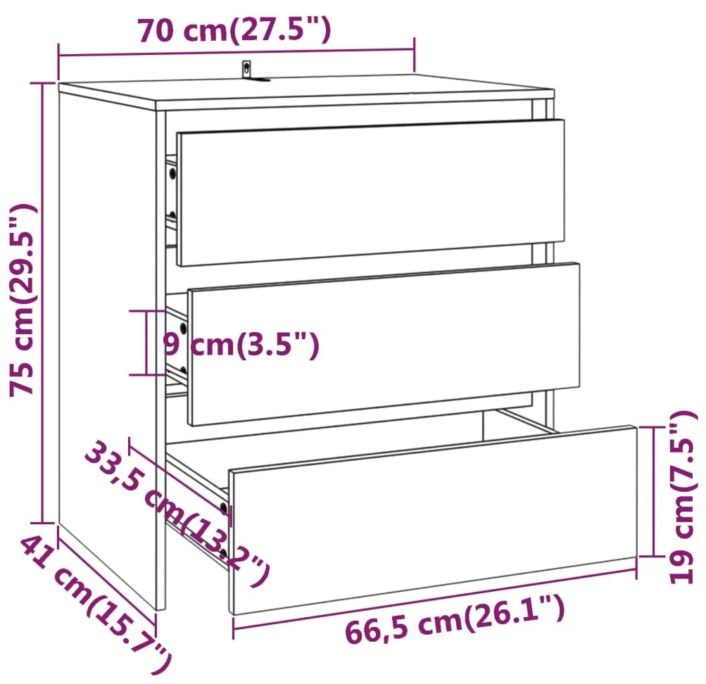 Servanta, alb, 70x41x75 cm, PAL 1, Alb