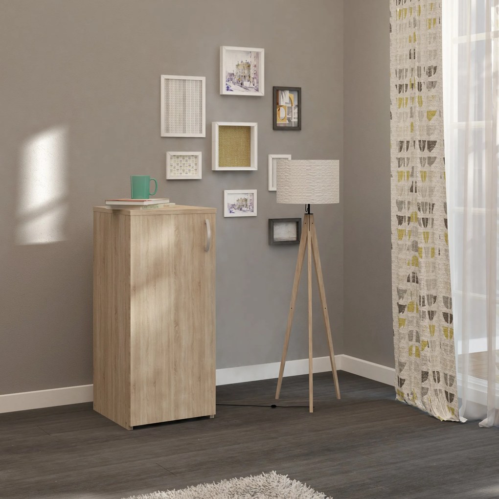 Comoda Creta, O Usa, Stejar Sonoma, 40 x 42 x 90 cm