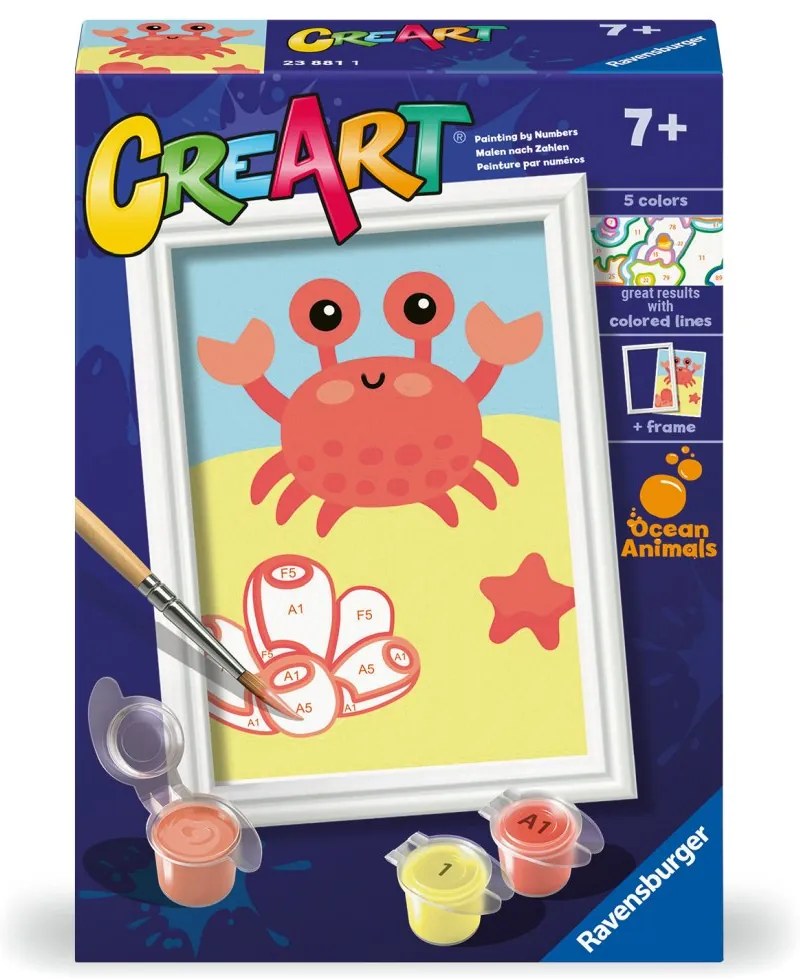 CREART PICTURA PE NUMERE PENTRU COPII CRAB PRIETENOS - RAVENSBURGER (RVSPBN23881)