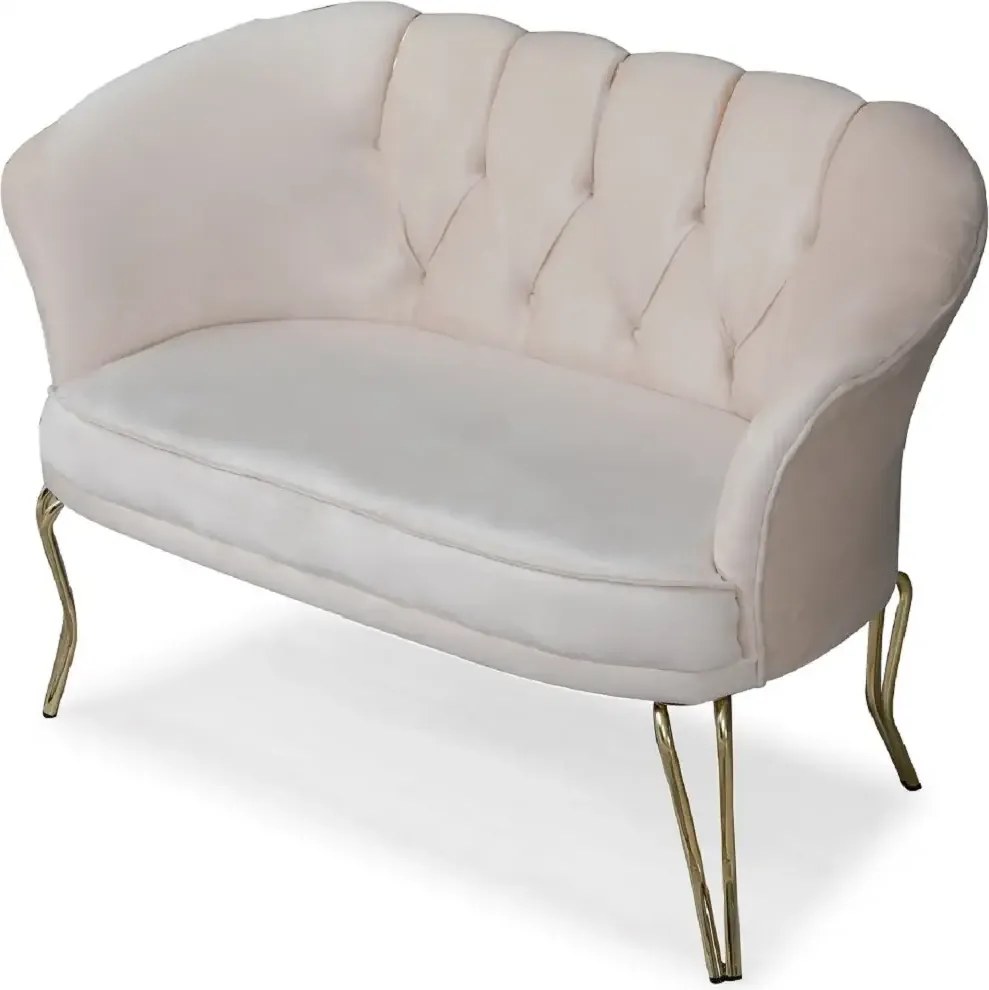 Fotoliu VIiena, scaun,bej-auriu, picioare  metal auriu, Homs