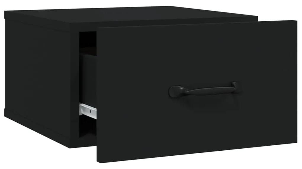 Noptiera de perete, negru, 35x35x20 cm 1, Negru