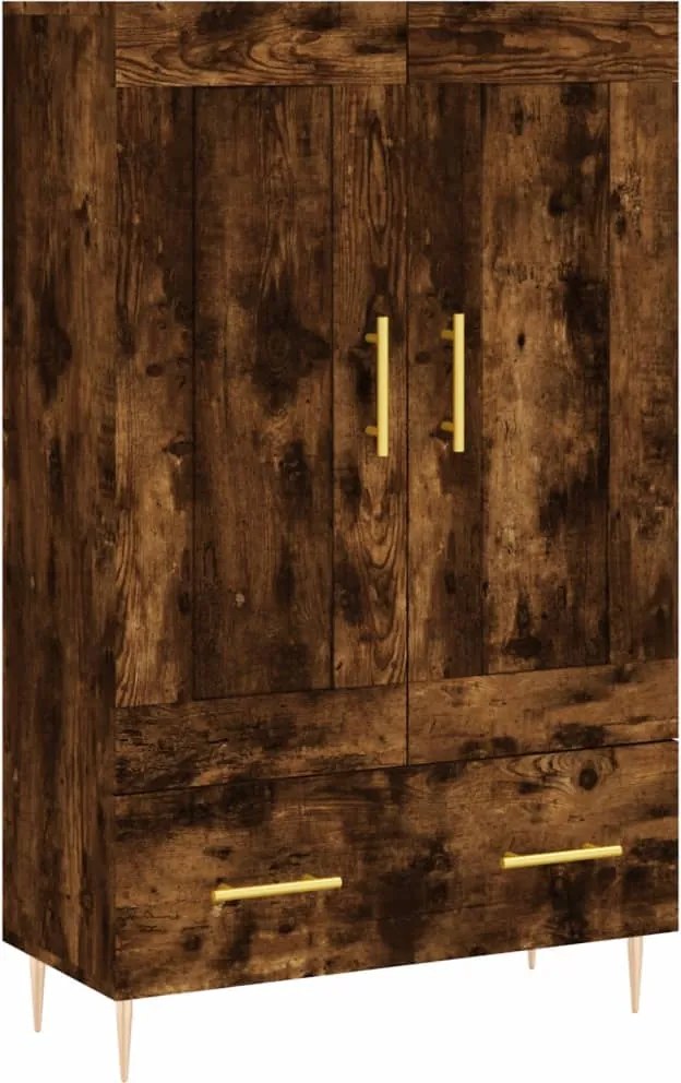 vidaXL Dulap înalt, stejar afumat, 69,5x31x115 cm, lemn prelucrat