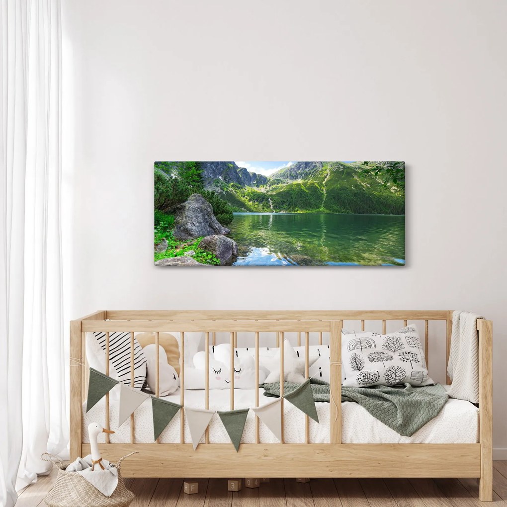 Tablou cu lac în munții Tatra (120x50 cm)