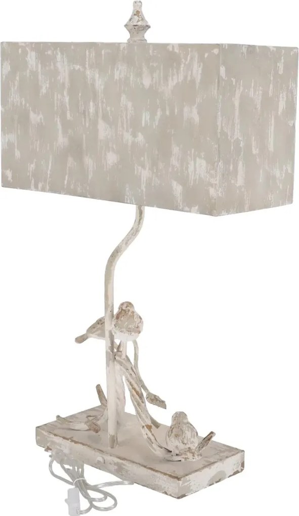Lampa Shabby Chic Birds metal si rasina h 63 cm