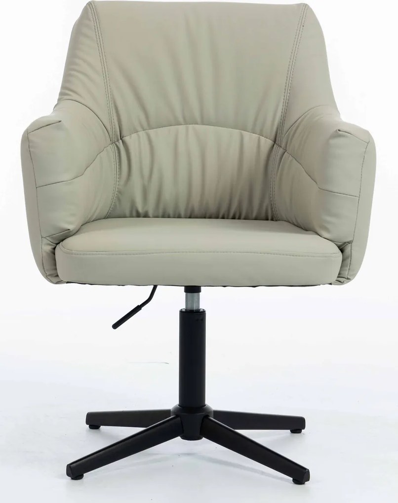 HR840CROSS Scaun Culoarea Inului Piele Ecologica Premium Soft cu Bază Neagră