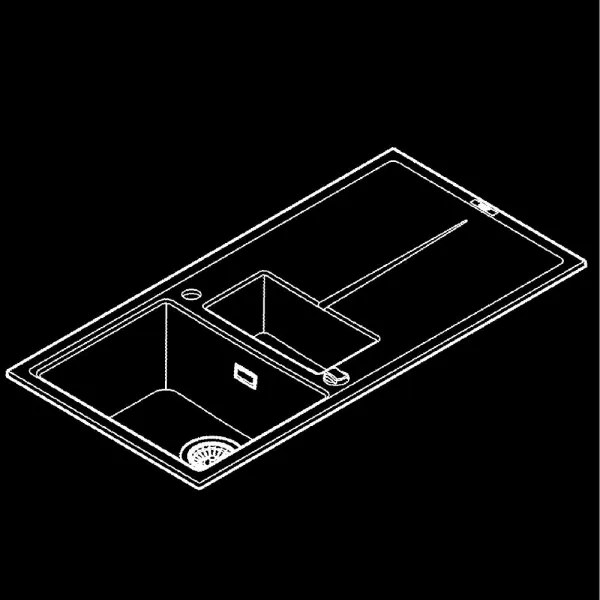 GROHE 31642AP0 - Chiuvetă K400 1000 × 500 mm granit/negru