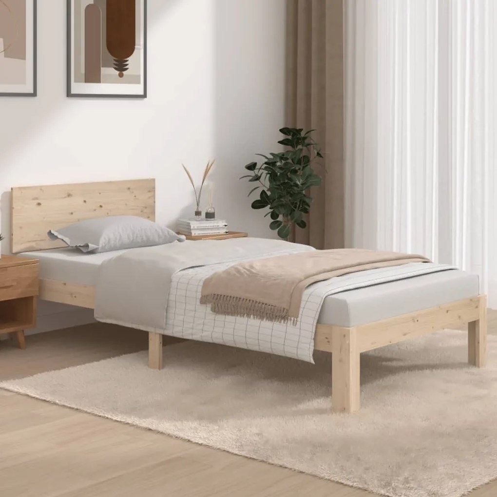 833101 vidaXL Cadru de pat, 90x190 cm, lemn masiv de pin