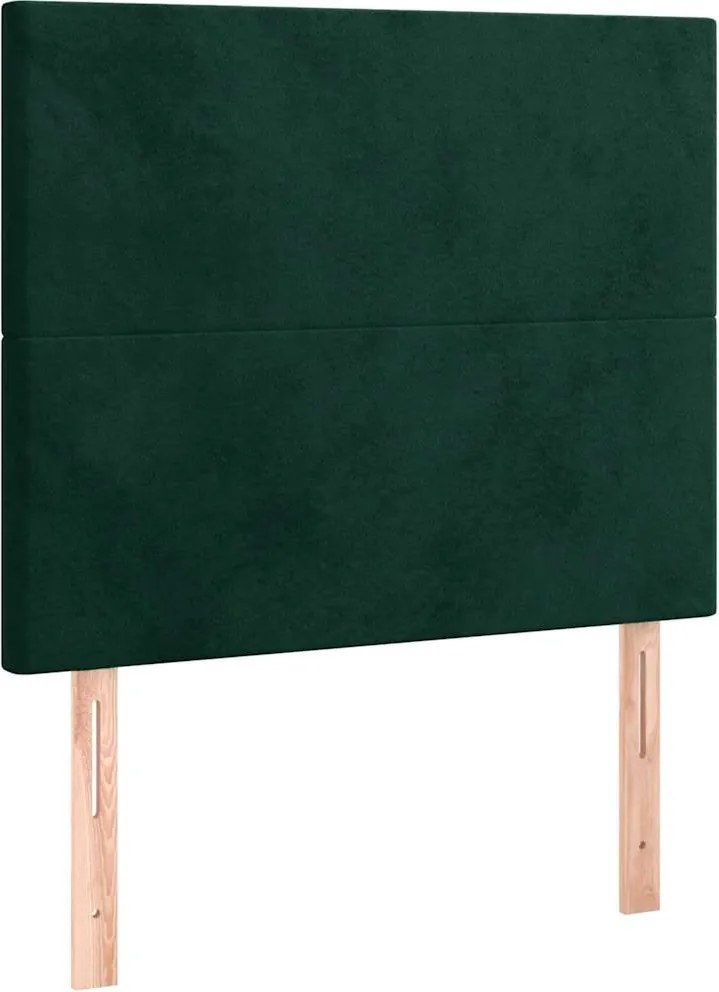vidaXL Tăblie de pat verde închis 90x5x118/128 cm catifea