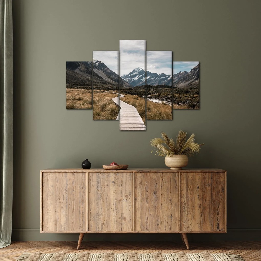 Tablou - Poteca în valea muntelui Mt. Cook (150x105 cm)