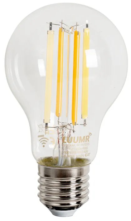 Set de 5 becuri LED inteligente E27, reglabile, A60, transparente, 7W, 806 lm, 2700-6500K