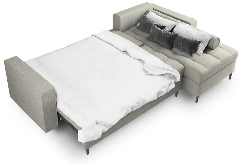 Canapea extensibilă cu șezlong dreapta Milo Casa Santo, gri deschis