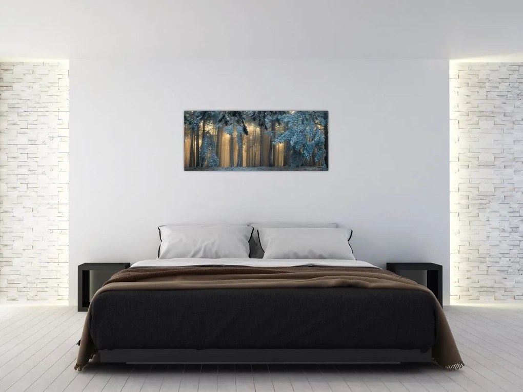 Tablou cu pădure înzăpezită (120x50 cm)
