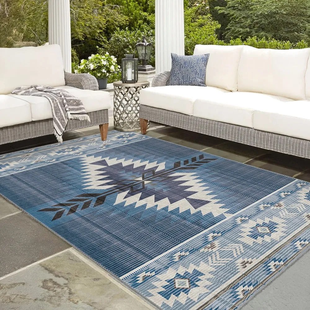 Covor albastru lavabil 160x230 cm Ethnic Geo – Mila Home