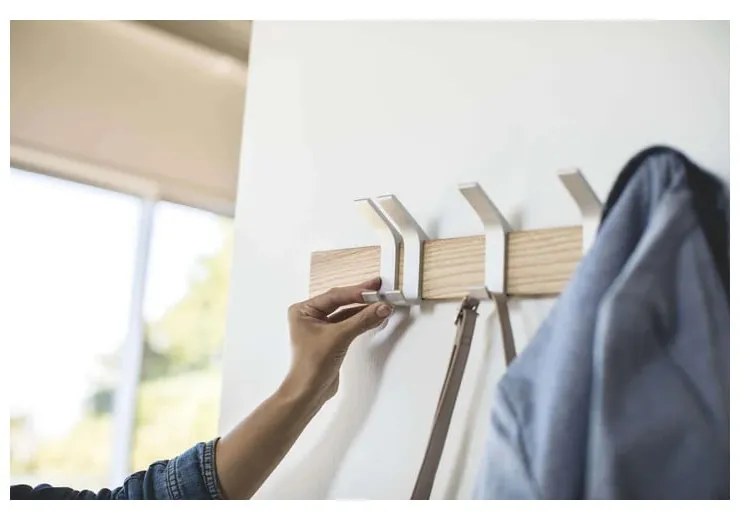 Cuier de perete argintiu mat/în culoare naturală din lemn de frasin Rin – YAMAZAKI