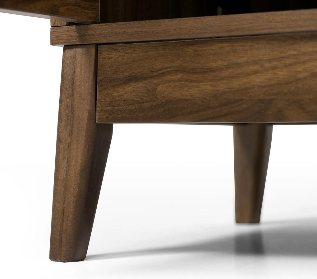 Comodă pentru living cu 3 sertare și dulap cu două uși, 120x40x77 cm, Culoare naturală