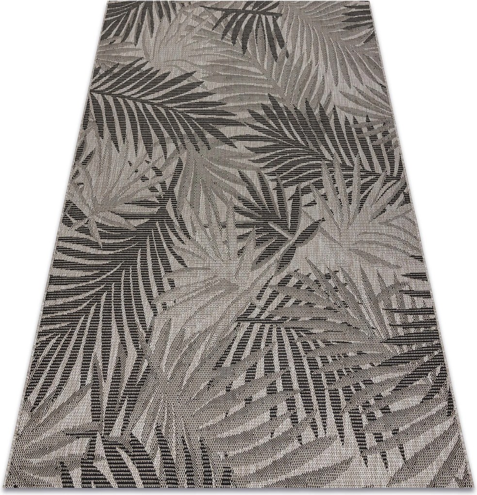 Covor sisal Floorlux 20504 Frunze argintiu si negru Junglă - SECUNDAR-COTATI PRODUSUL