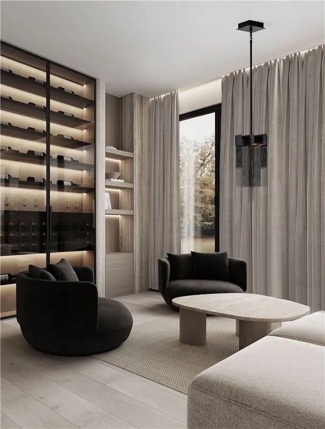 Lustra LED suspendata design modern REVIA negru