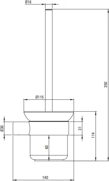 ROUND Perie de toaletă suspendată ADR_N711 finisaj negru