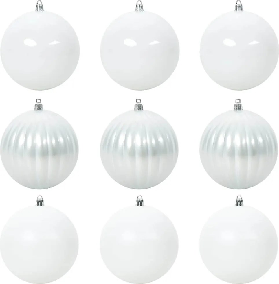 vidaXL Set de globuri de Crăciun XL 9 pcs Alb Plastic