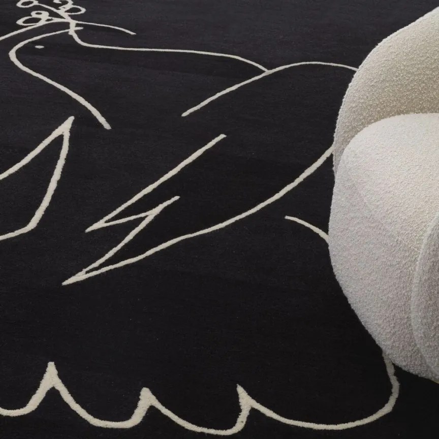 Covor design LUX Piccione 300x400cm, cambon negru 115522 HZ