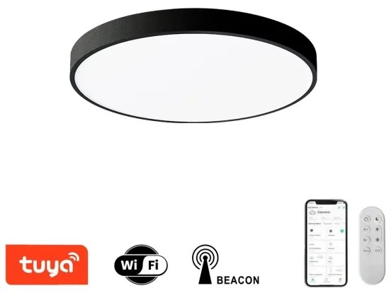 Plafonieră LED dimabilă Immax NEO 07248L SEMPLICI 36W/230V Wi-Fi Tuya negru + telecomandă