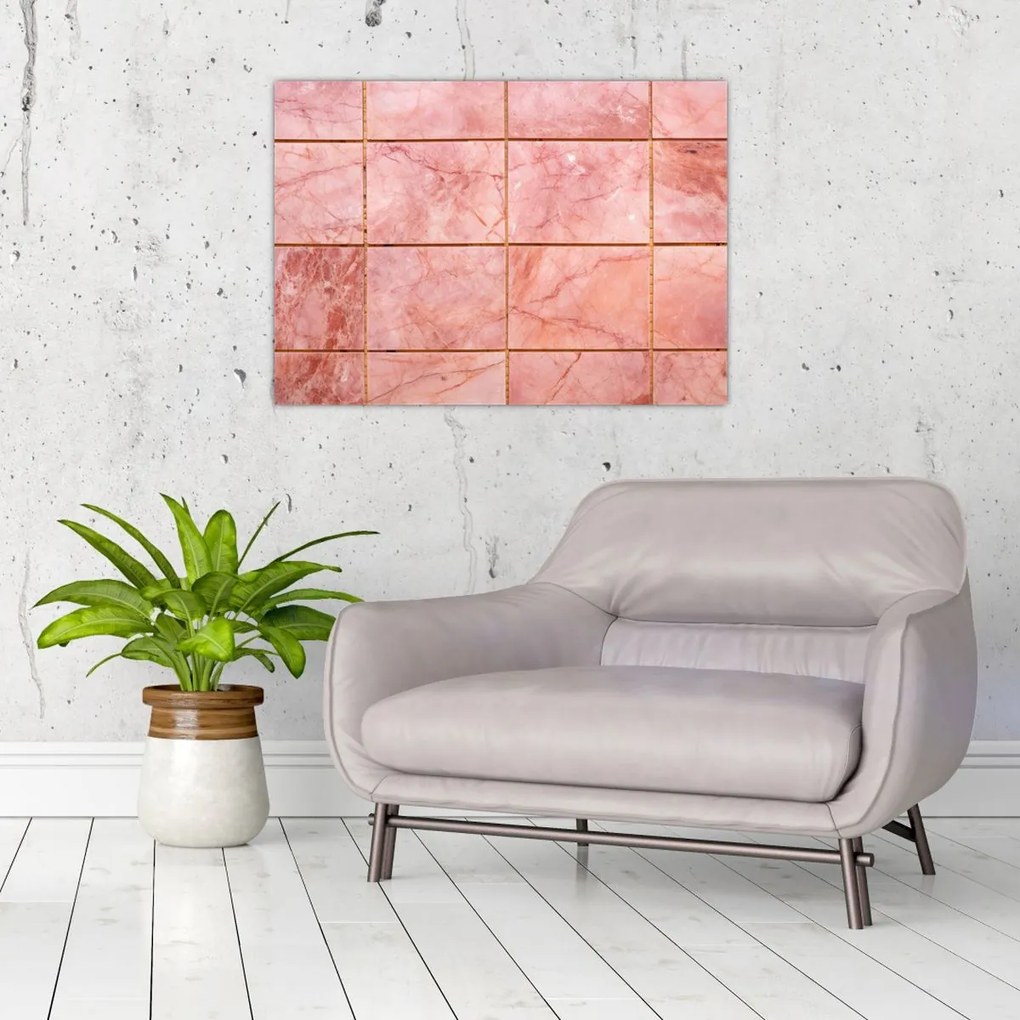 Tablou - Roz, gresie marmorată (70x50 cm)