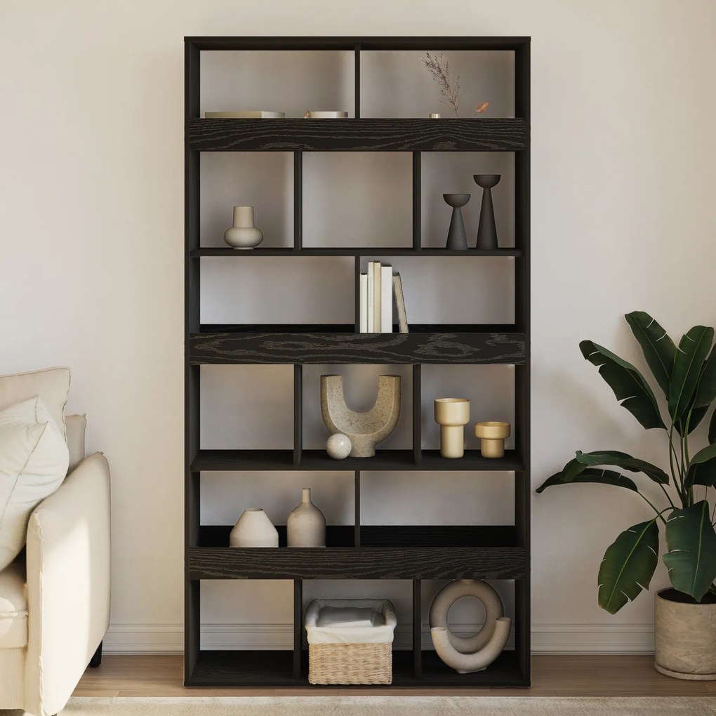 vidaXL Suport de plante, stejar negru, 140x30x140 cm lemn prelucrat