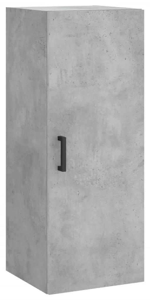 828856 vidaXL Dulap montat pe perete, gri beton, 34,5x34x90 cm