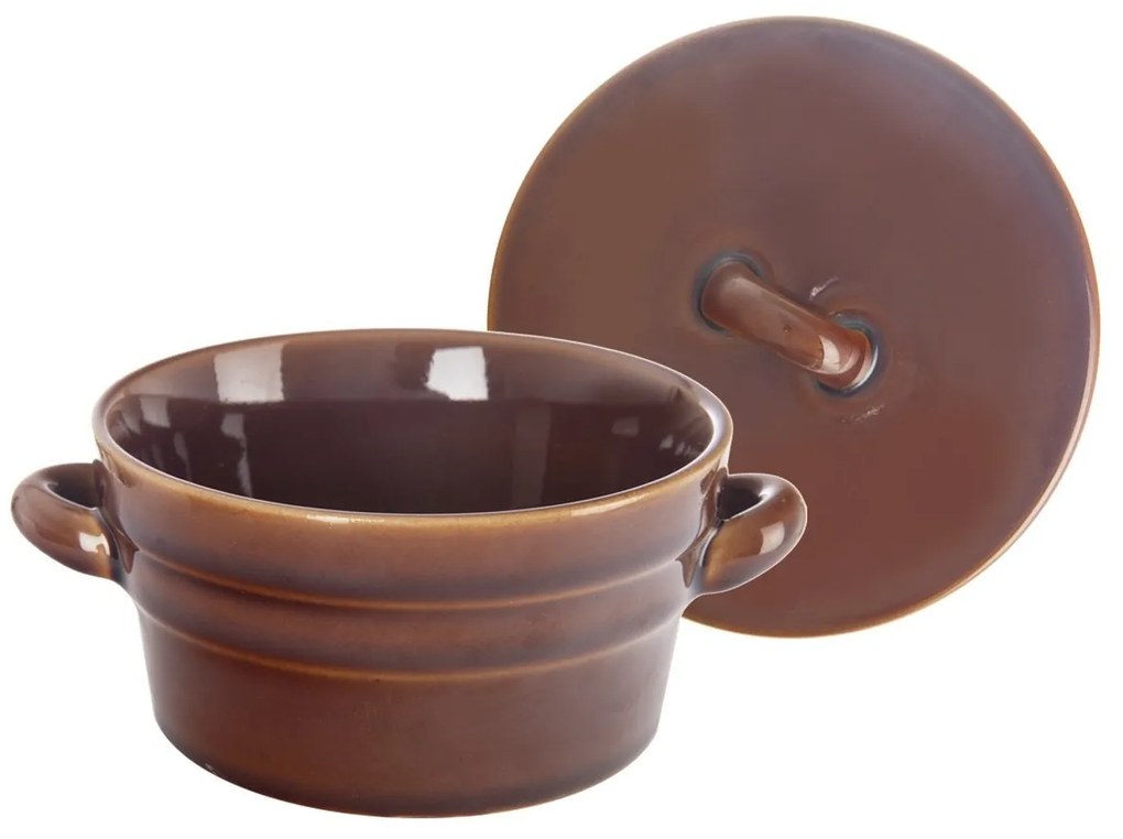 Orion Oală ceramică pentru untură cu capac 0,34 l