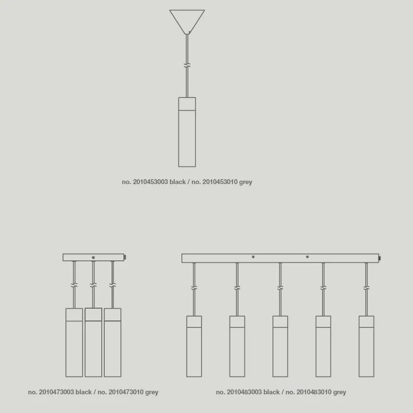 Lustra cu 5 pendule stil minimalist design nordic Tilo negru 2010483003 NL