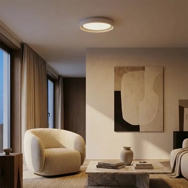 Brilagi - Plafonieră LED dimabilă WALDO, 48 W, 230 V, Ø 40 cm, alb/argintiu, cu telecomandă