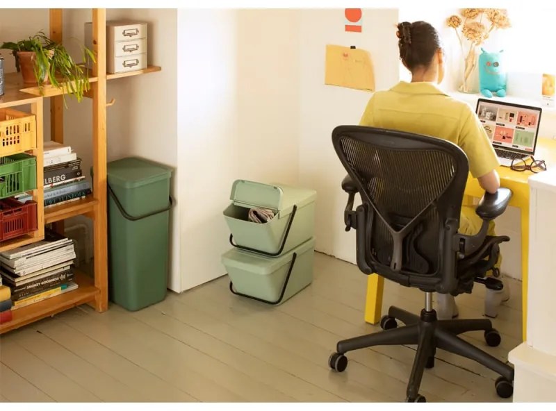 Cos depozitare sau reciclare Brabantia Sort&Go 1006310, 20 L, 22,5x45x28 cm, Stivuibil, Plastic, Gri închis