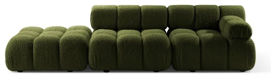 Canapea modulară verde cu tapițerie din țesătură bouclé 288 cm Bellis – Micadoni