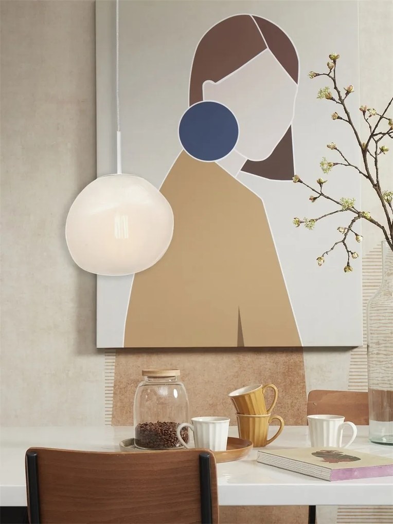 Lustra/Pendul modern design decorativ Helsinki boulder alb