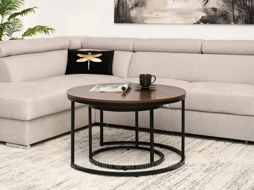 Măsuță de cafea Klara (nuc + negru). Promo -6%. 1111630